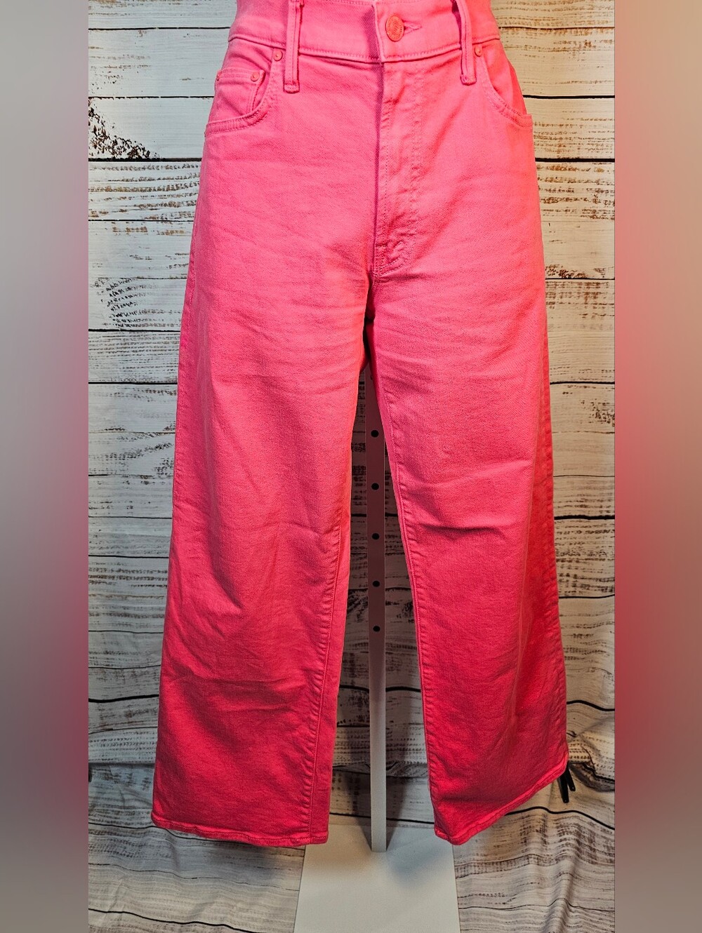 MOTHER Mid Rise Maven Flood Wide Leg Jeans Size 26 Play Date Pink